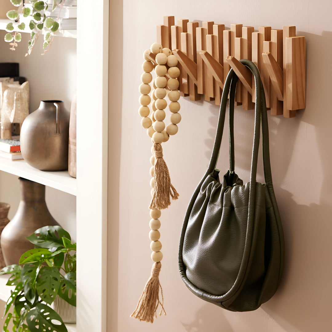 Piano Key Coat Rack – Solid Wood Wall Hooks