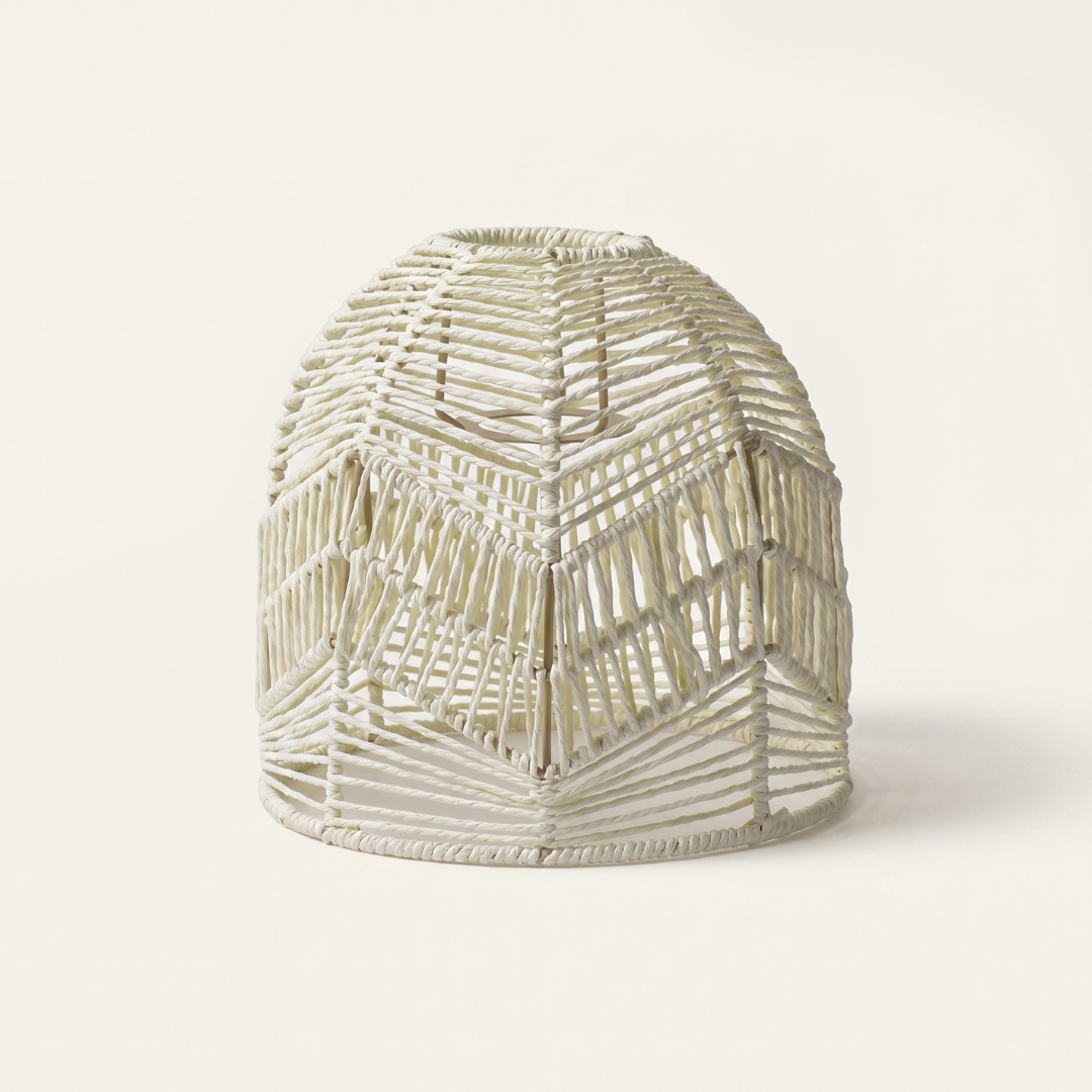 Lumi Woven Paper Rope Pendant Lamp Shade | Boho Dome Ceiling Light Cover for Bedroom & Dining Room