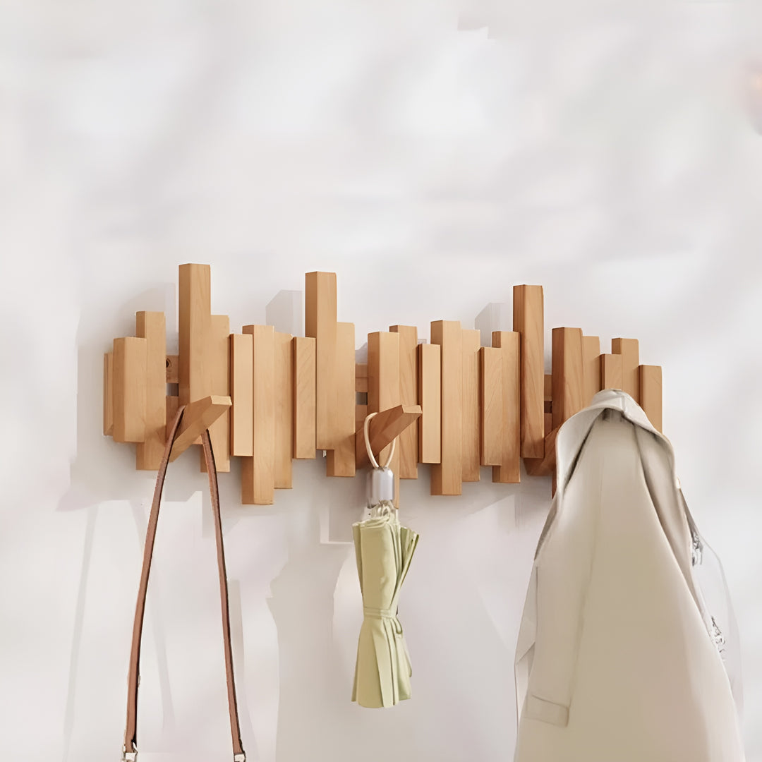 Piano Key Coat Rack – Solid Wood Wall Hooks