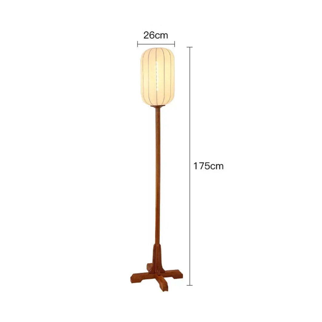 Solin Fabric Floor Lamp – Wooden Base with Soft Ambient Light