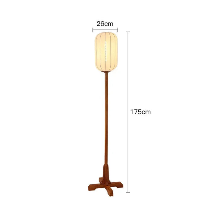 Solin Fabric Floor Lamp – Wooden Base with Soft Ambient Light