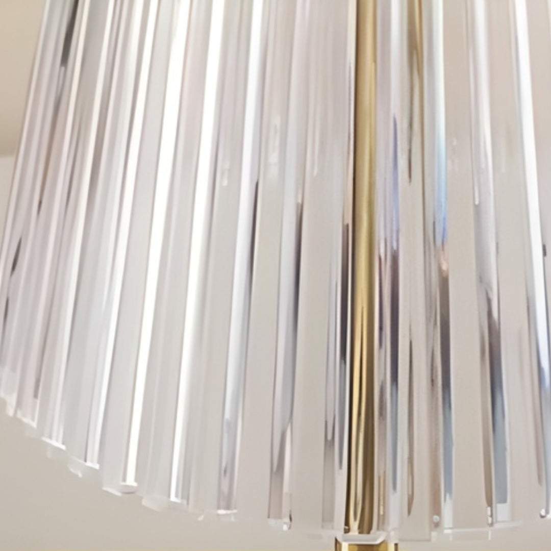 Pleated Rechargeable Table Lamp – Pleated Acrylic Shade with Metal Base