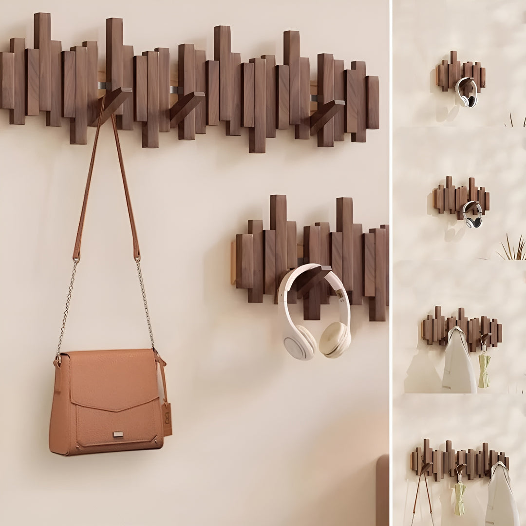 Piano Key Coat Rack – Solid Wood Wall Hooks