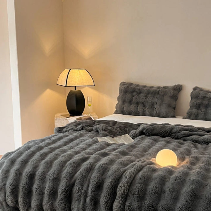 Aire Plush Faux Rabbit Fur Throw Blanket