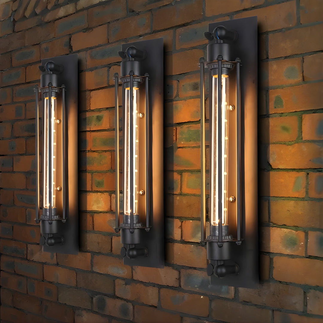 Forge Linear Iron Wall Light – Industrial Vertical Tube Design