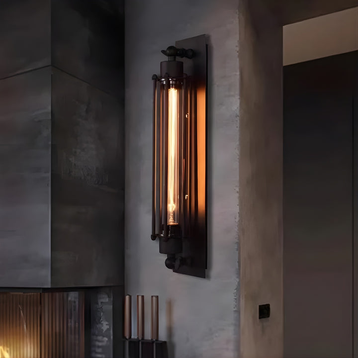 Forge Linear Iron Wall Light – Industrial Vertical Tube Design