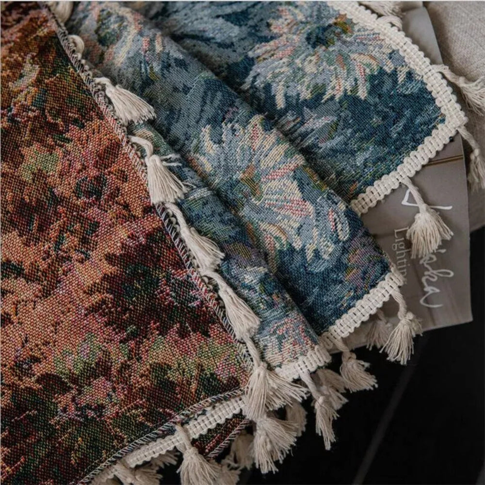 Amara | Curtains for Living Room – Light-Filtering Design, Navy Floral 5