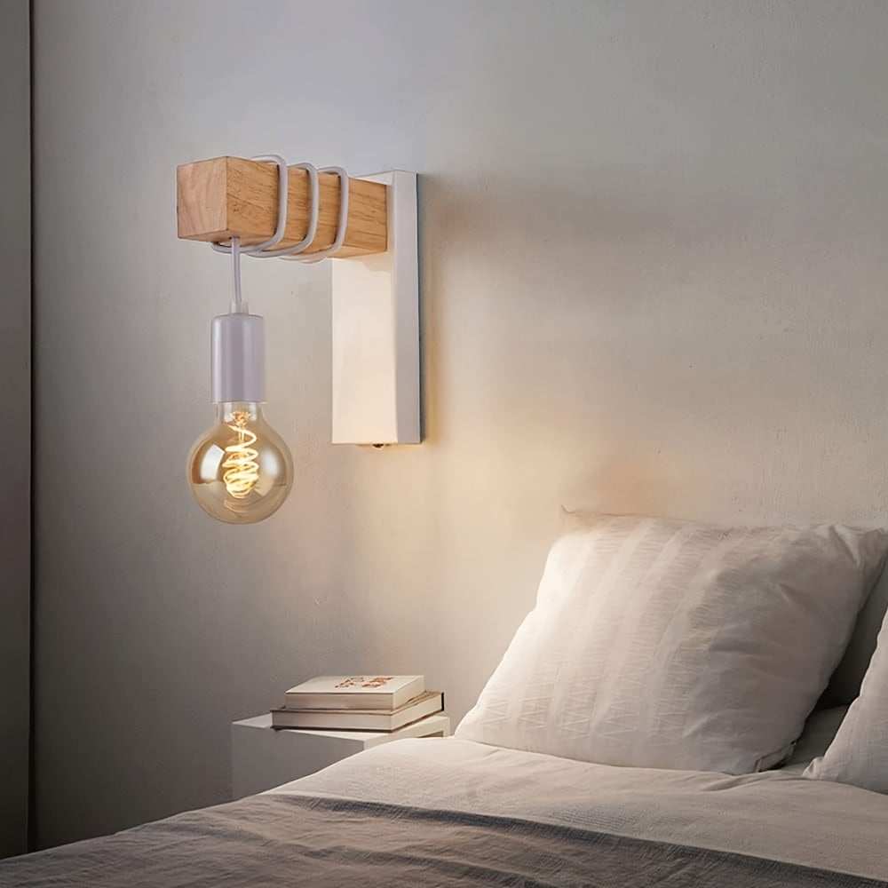 Arden | Wall Sconce – Exposed Bulb Design, Metal and Wood 1