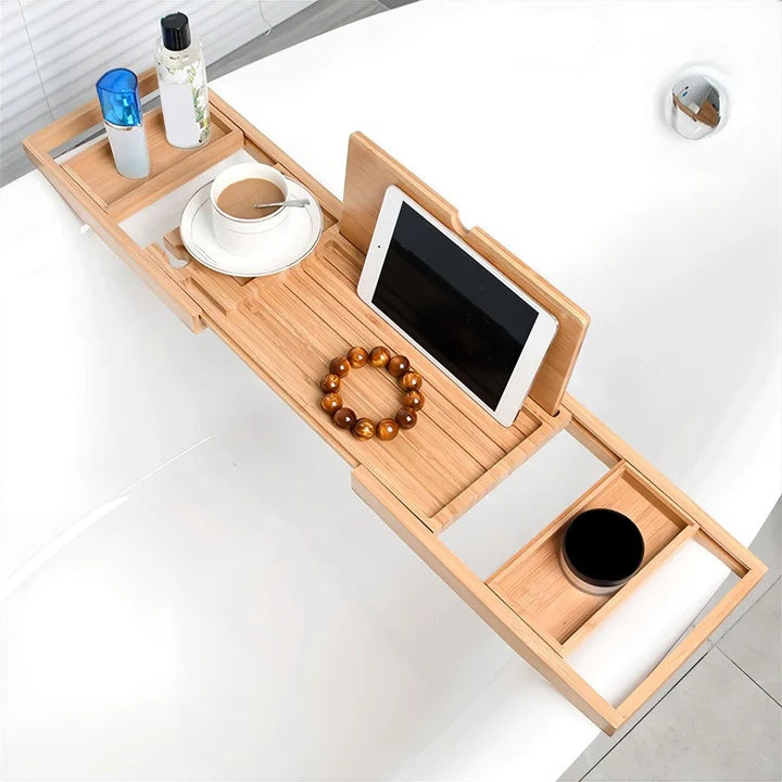 Ariya | Bath Caddy Tray – Expandable Design, Durable Bamboo 3