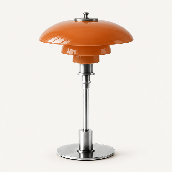 Solhem | Scandinavian Tiered Glass Table Lamp with Brass Stem – Dimmable LED