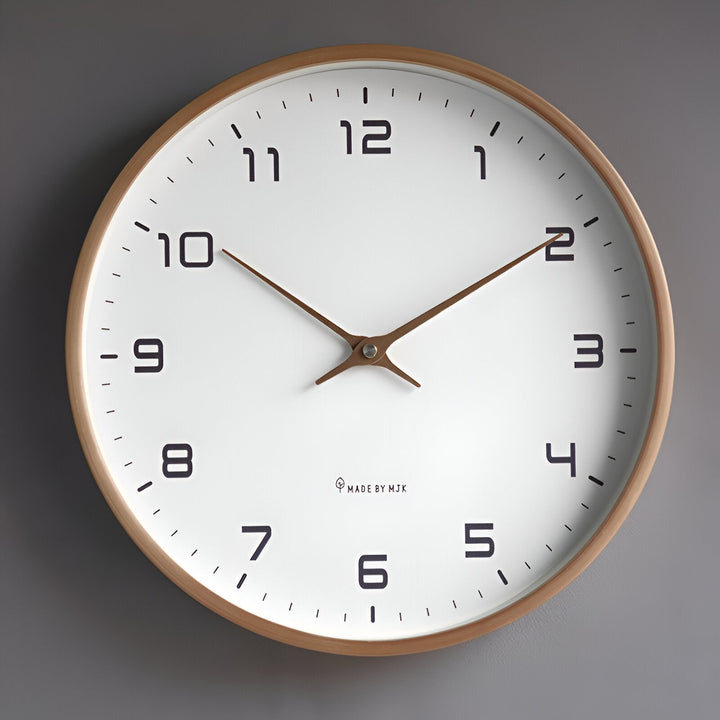Brixton | Wall Clock – Silent Quartz Movement, Natural Wood Frame 0