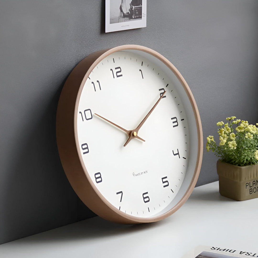 Brixton | Wall Clock – Silent Quartz Movement, Natural Wood Frame 3