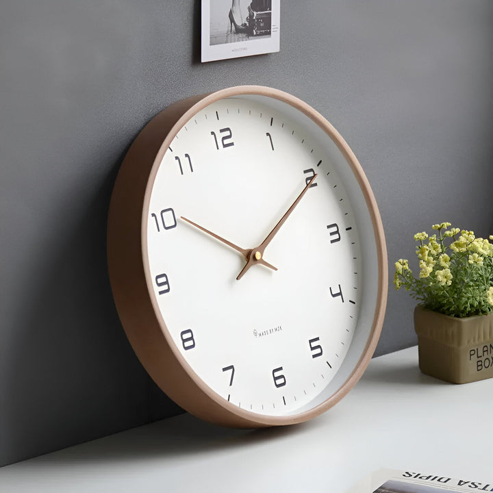Brixton | Wall Clock – Silent Quartz Movement, Natural Wood Frame 3