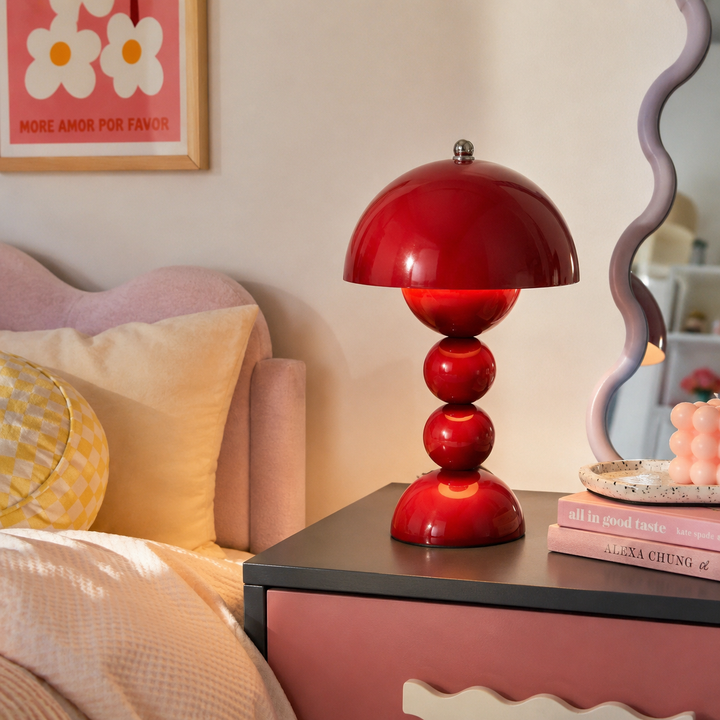 Poppy Stacked Ball Touch LED Table Lamp | Dimmable Rechargeable Nightstand Light