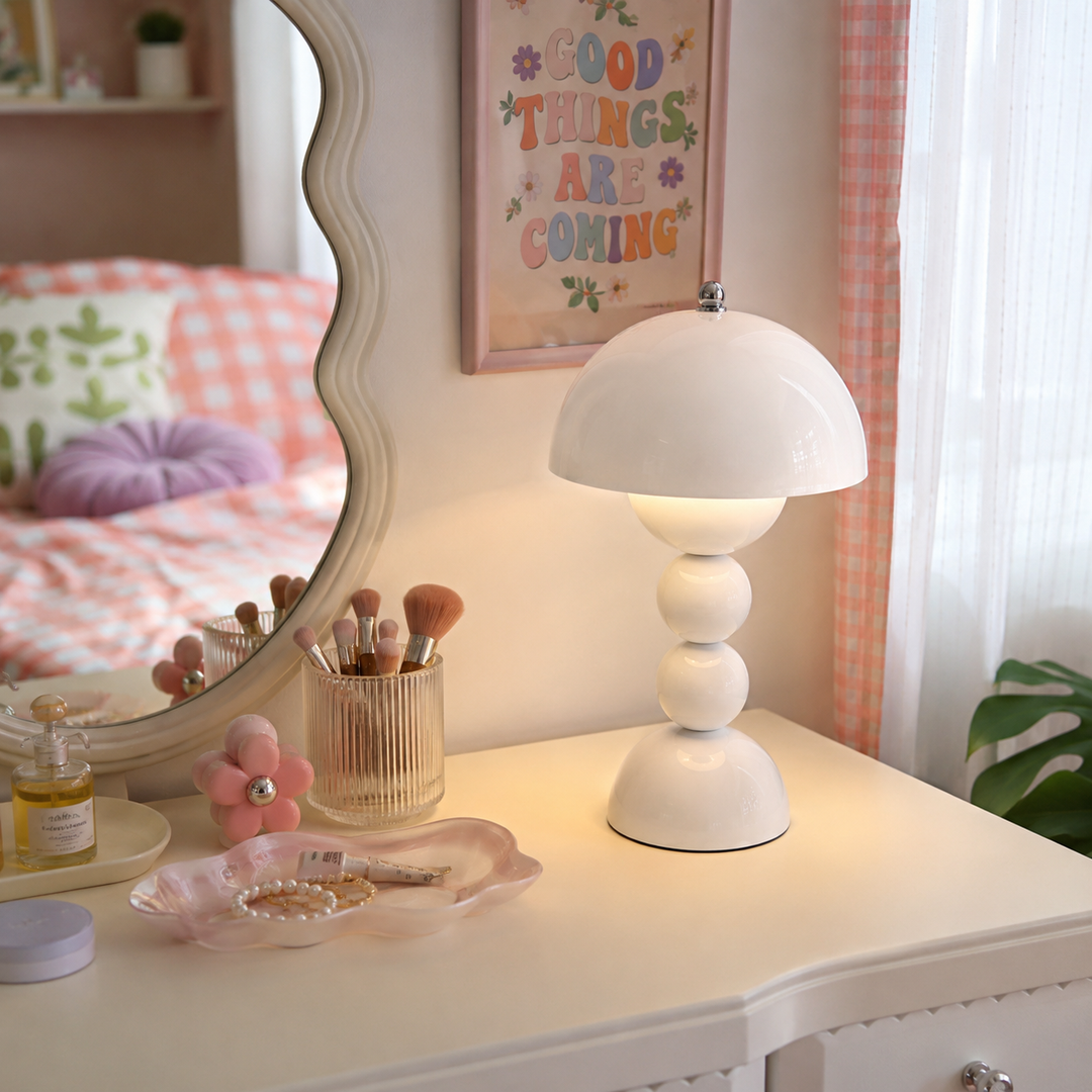 Poppy Stacked Ball Touch LED Table Lamp | Dimmable Rechargeable Nightstand Light