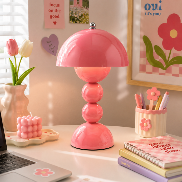 Poppy Stacked Ball Touch LED Table Lamp | Dimmable Rechargeable Nightstand Light