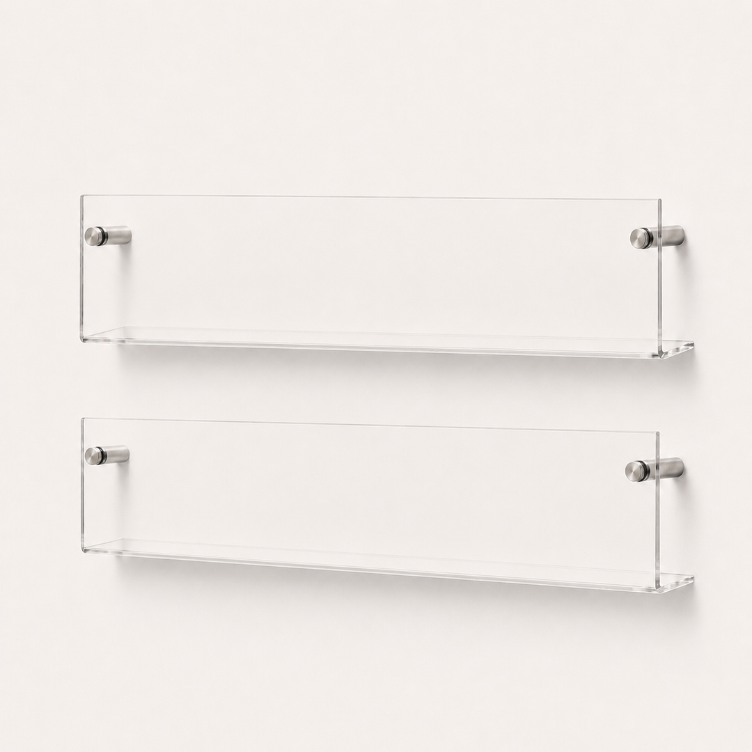 Legacy Acrylic Wall-Mount Magazine Holder Set | 2pcs Floating Book & Brochure Display