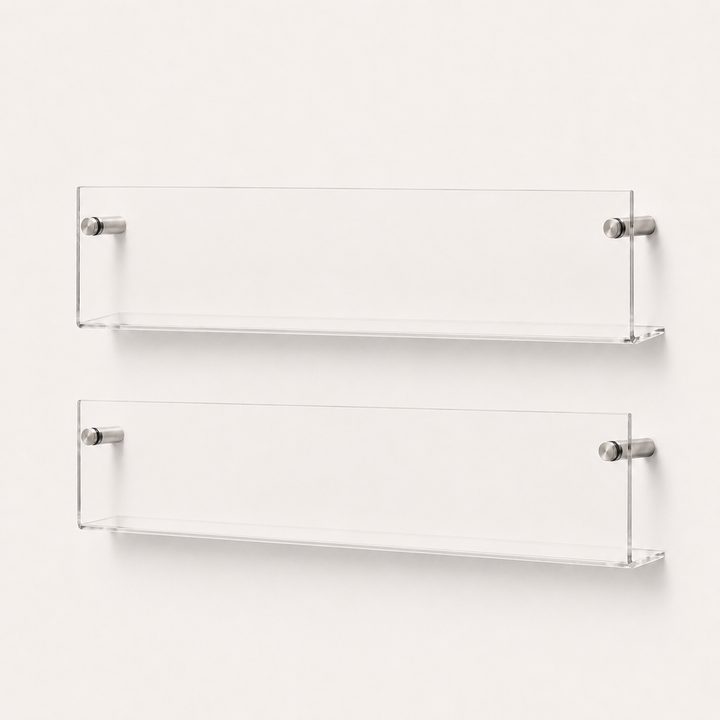 Legacy Acrylic Wall-Mount Magazine Holder Set | 2pcs Floating Book & Brochure Display