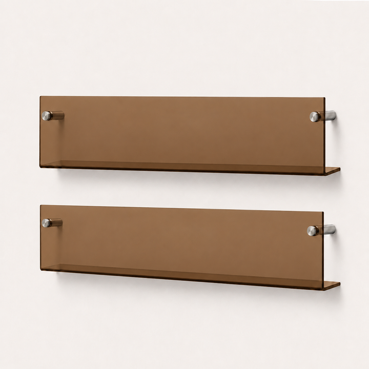 Legacy Acrylic Wall-Mount Magazine Holder Set | 2pcs Floating Book & Brochure Display