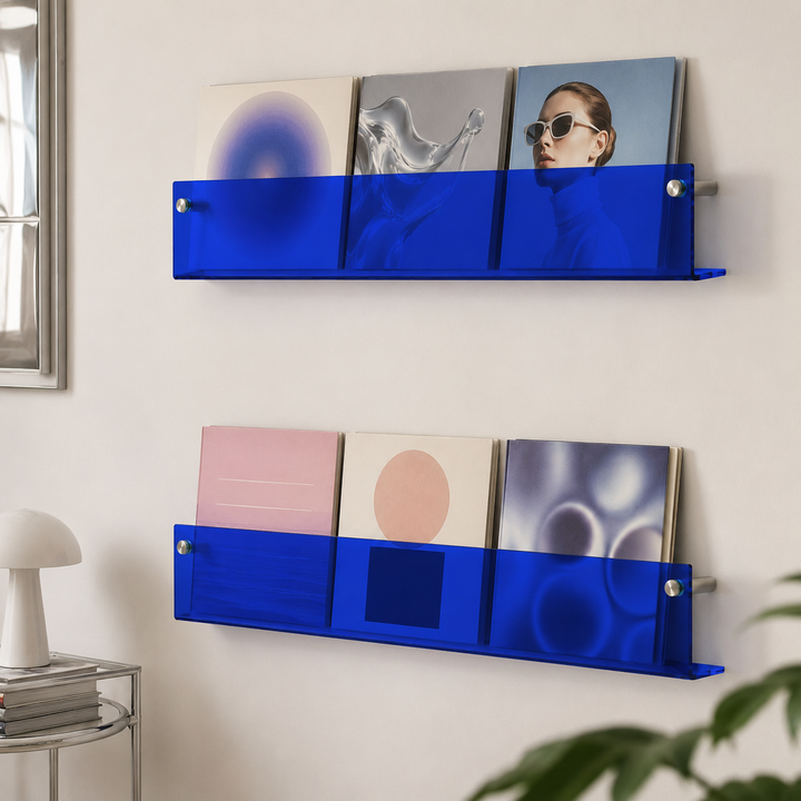 Legacy Acrylic Wall-Mount Magazine Holder Set | 2pcs Floating Book & Brochure Display