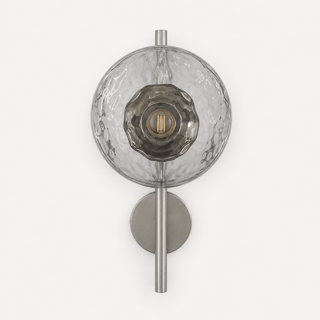 Cali | Water-Ripple Glass Wall Sconce with Slim Metal Mount