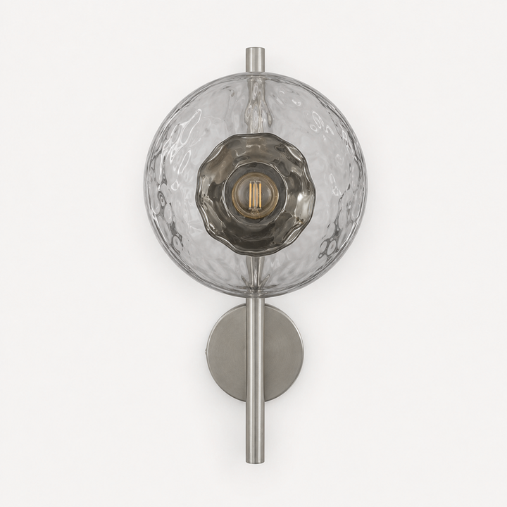 Cali | Water-Ripple Glass Wall Sconce with Slim Metal Mount