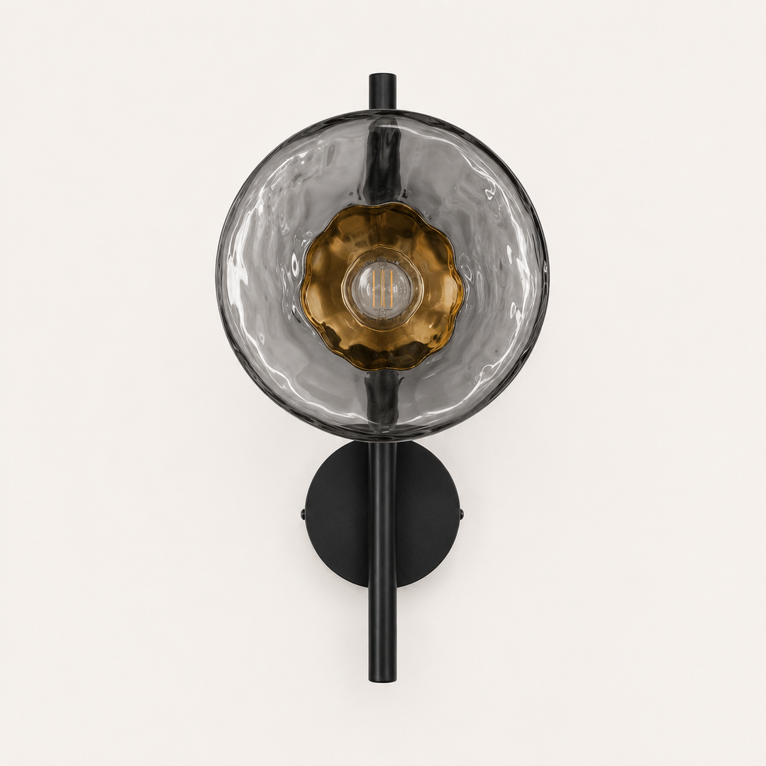 Cali | Water-Ripple Glass Wall Sconce with Slim Metal Mount