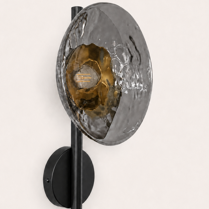 Cali | Water-Ripple Glass Wall Sconce with Slim Metal Mount