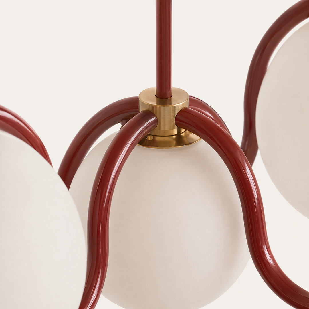 Lumira | Curved Arm Glass Globe Chandelier for Dining Room & Living Room