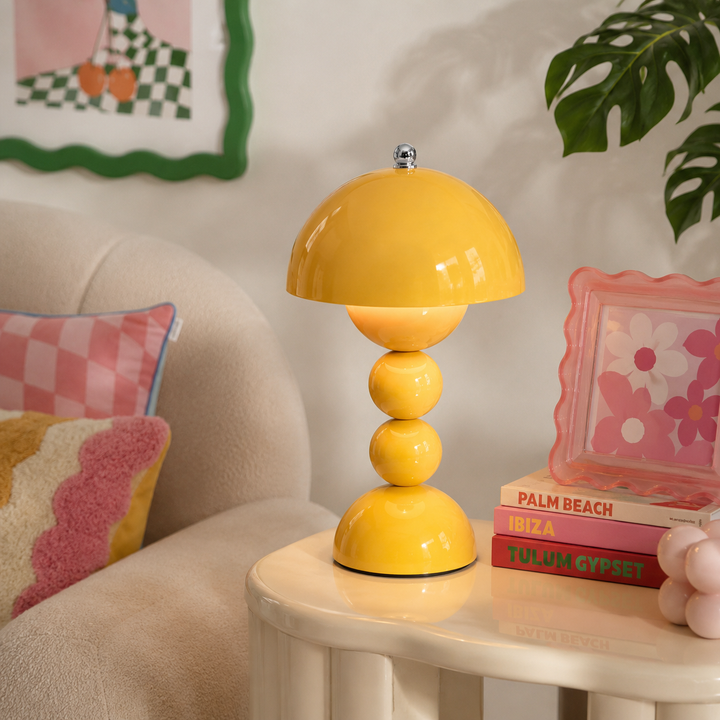 Poppy Stacked Ball Touch LED Table Lamp | Dimmable Rechargeable Nightstand Light