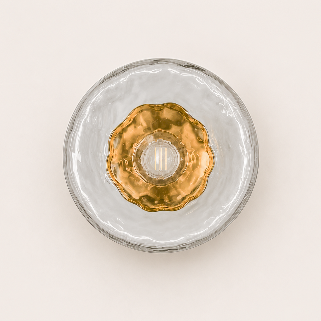 Cali | Water-Ripple Glass Wall Sconce with Slim Metal Mount