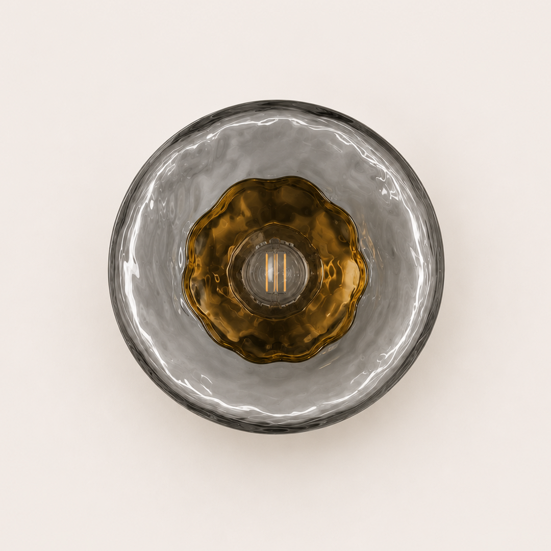Cali | Water-Ripple Glass Wall Sconce with Slim Metal Mount