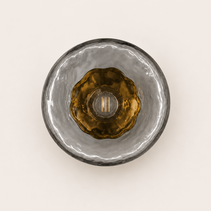 Cali | Water-Ripple Glass Wall Sconce with Slim Metal Mount