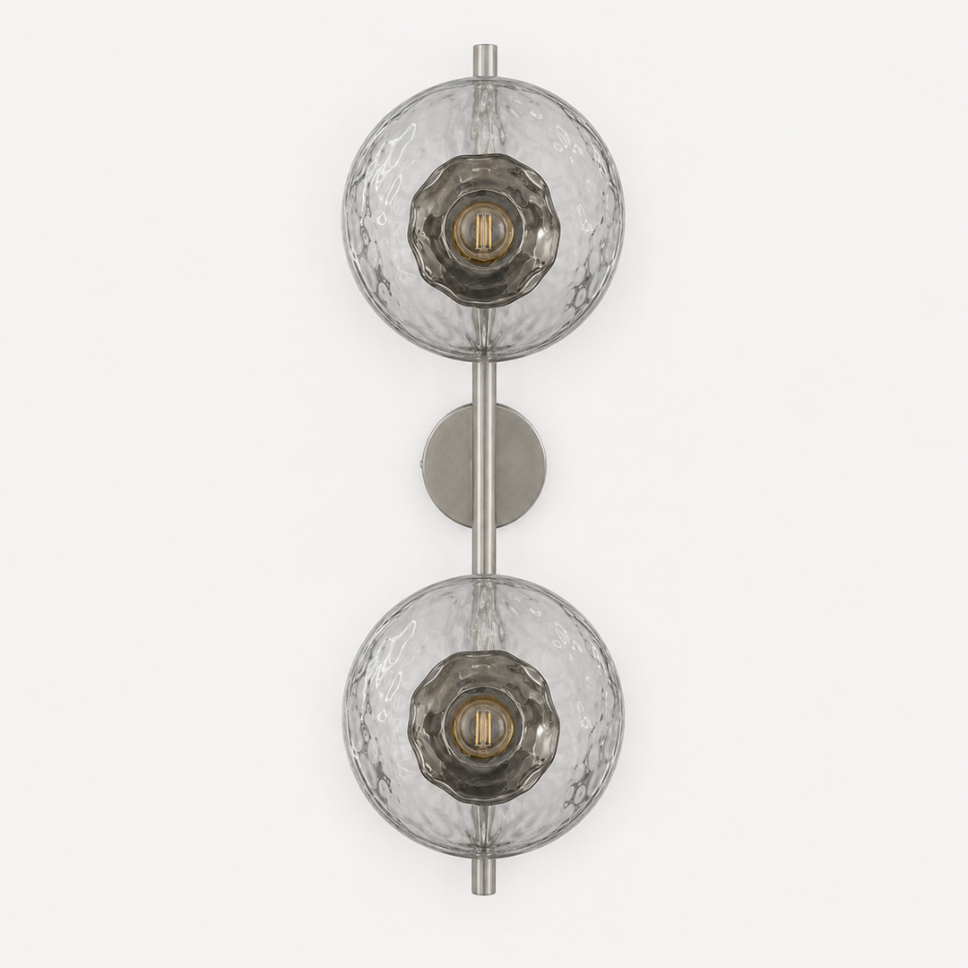 Cali | Water-Ripple Glass Wall Sconce with Slim Metal Mount