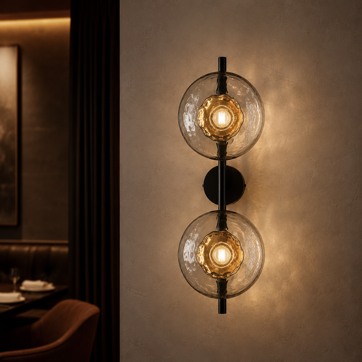 Cali | Water-Ripple Glass Wall Sconce with Slim Metal Mount