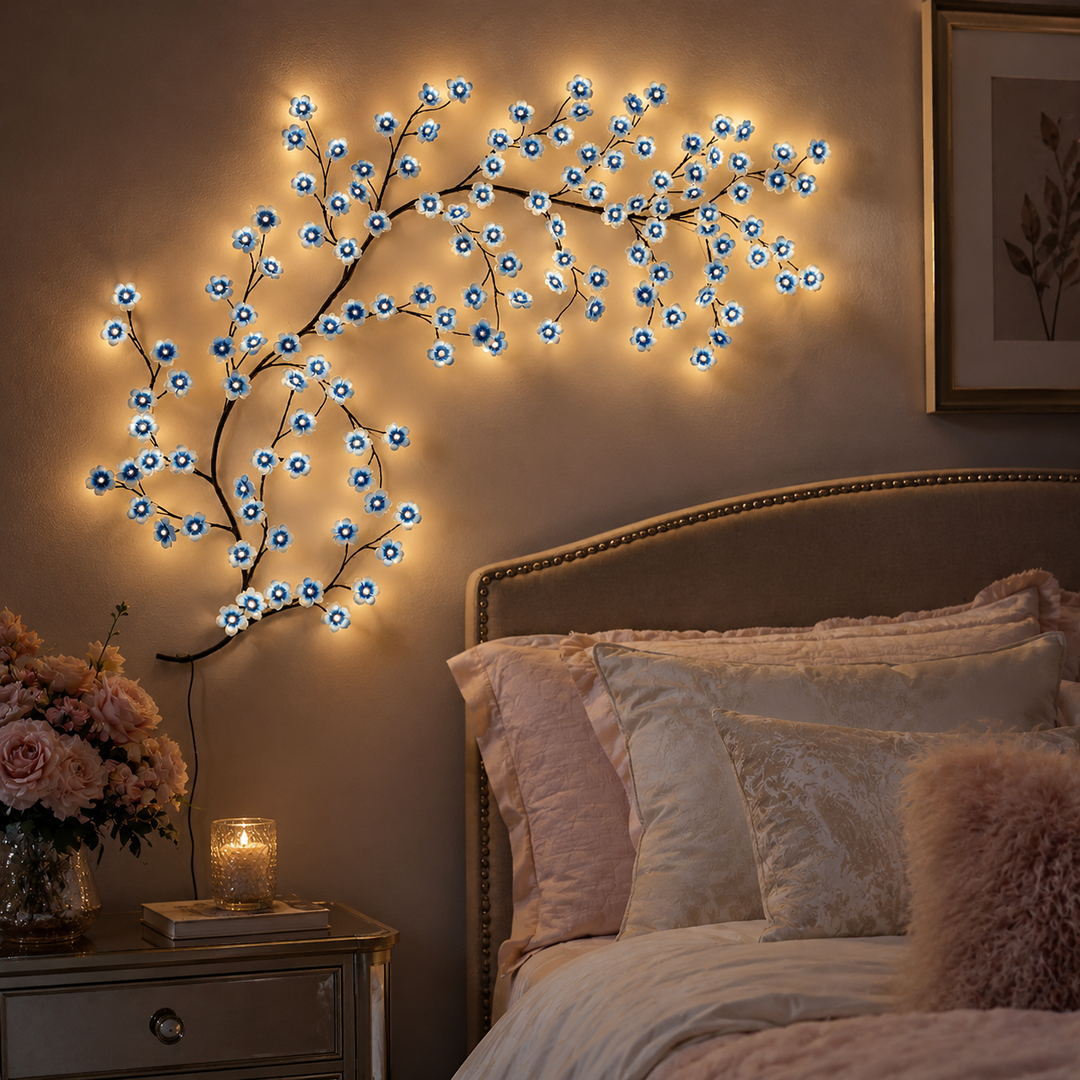 Bloomvine LED Cherry Blossom Branch Light | Aesthetic Bedroom Wall Fairy Lights Decor