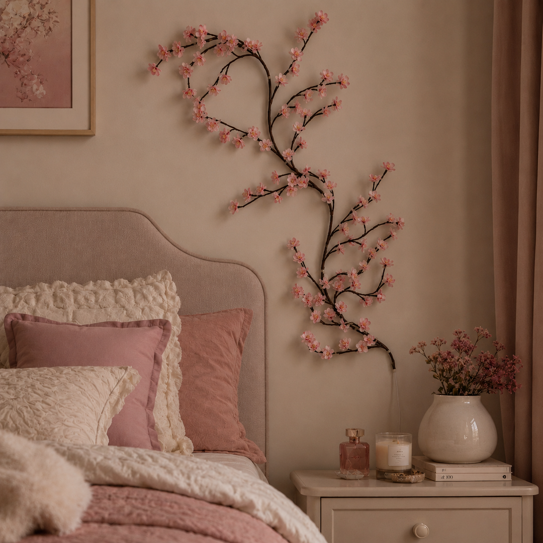 Bloomvine LED Cherry Blossom Branch Light | Aesthetic Bedroom Wall Fairy Lights Decor