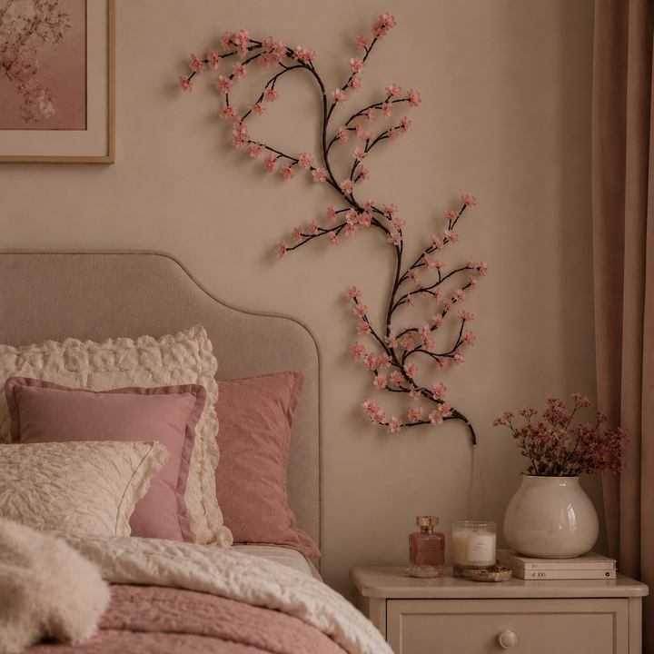 Bloomvine LED Cherry Blossom Branch Light | Aesthetic Bedroom Wall Fairy Lights Decor