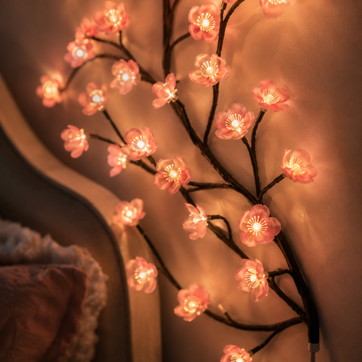 Bloomvine LED Cherry Blossom Branch Light | Aesthetic Bedroom Wall Fairy Lights Decor