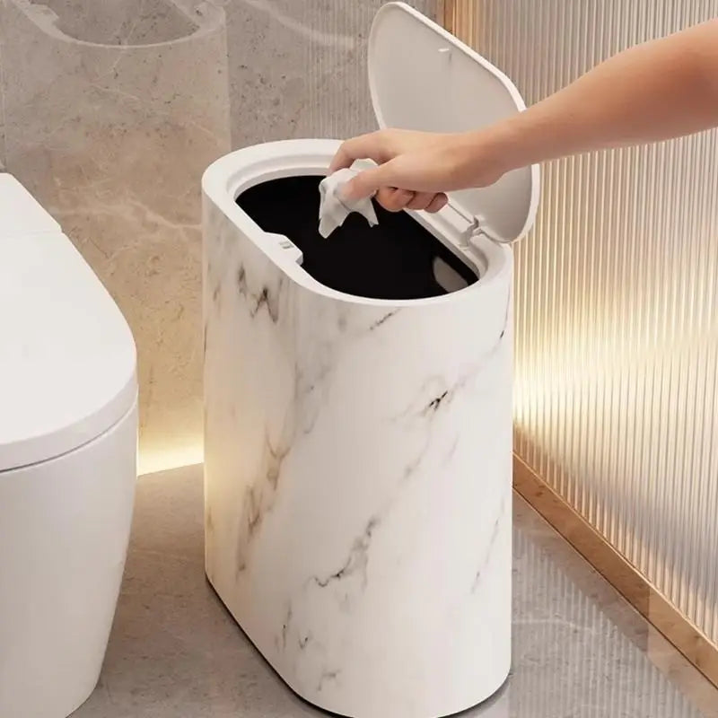 Compact Kitchen Trash Can with Odor-Trapping Lid ? Space-Saving Design for Clean Living 2