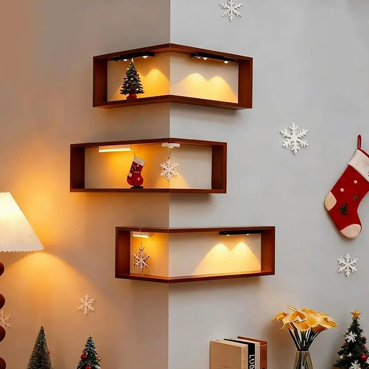 Creative Corner Shelf Unit with Staggered Design | Stylish Wall Storag ...