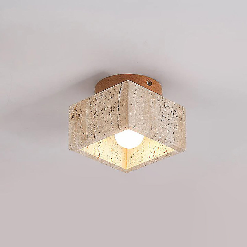 CylindraWood | Elegant Modern Natural Wood Flush Mount Ceiling Light 6