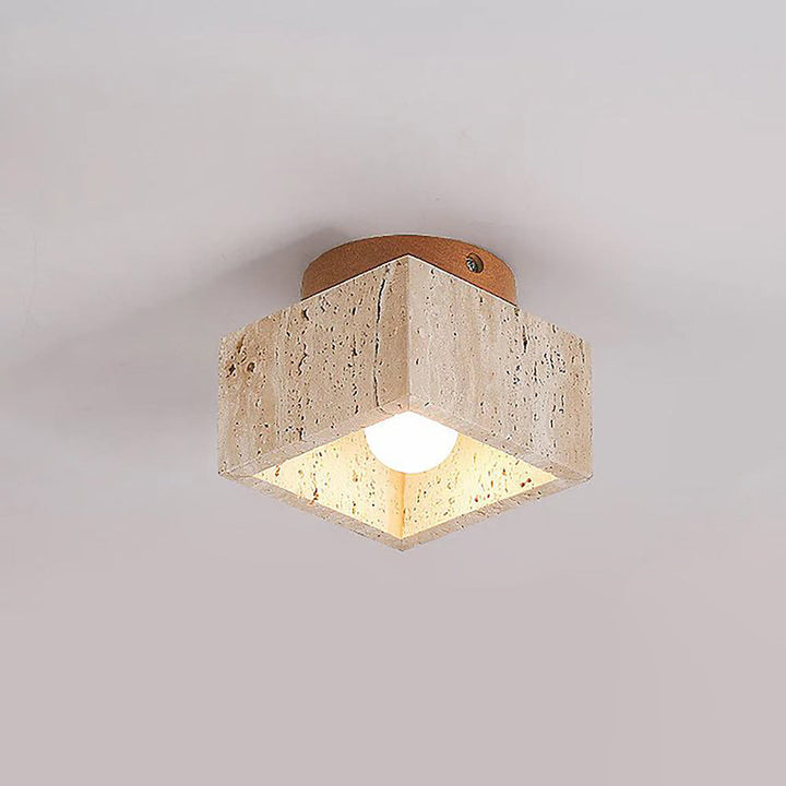 CylindraWood | Elegant Modern Natural Wood Flush Mount Ceiling Light 6