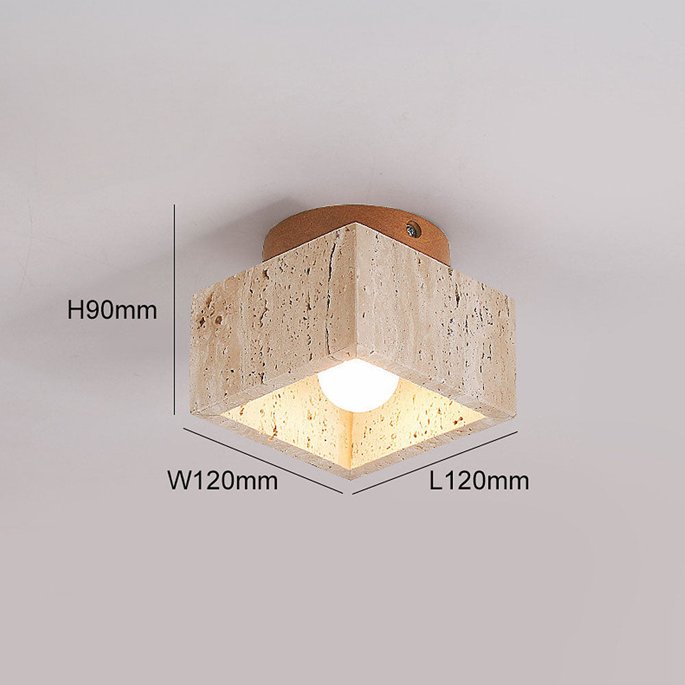 CylindraWood | Elegant Modern Natural Wood Flush Mount Ceiling Light 7