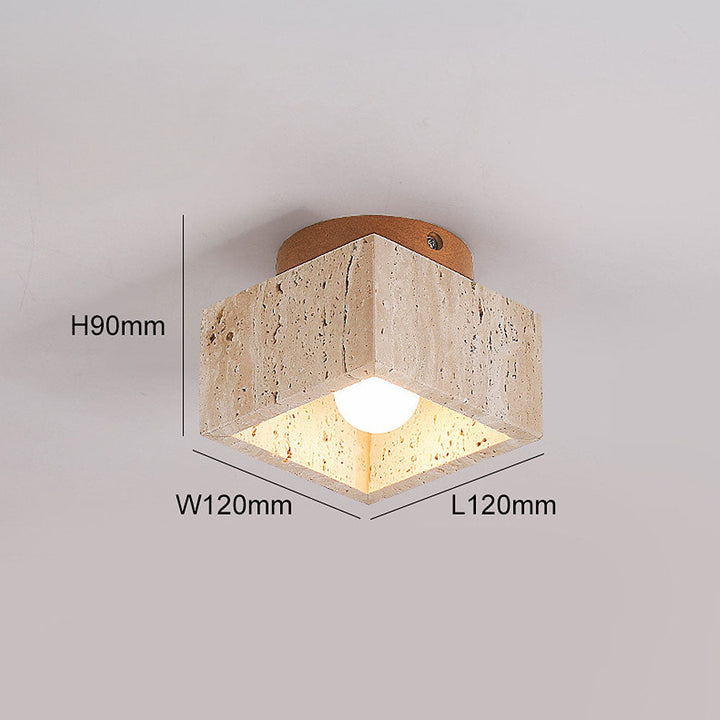 CylindraWood | Elegant Modern Natural Wood Flush Mount Ceiling Light 7