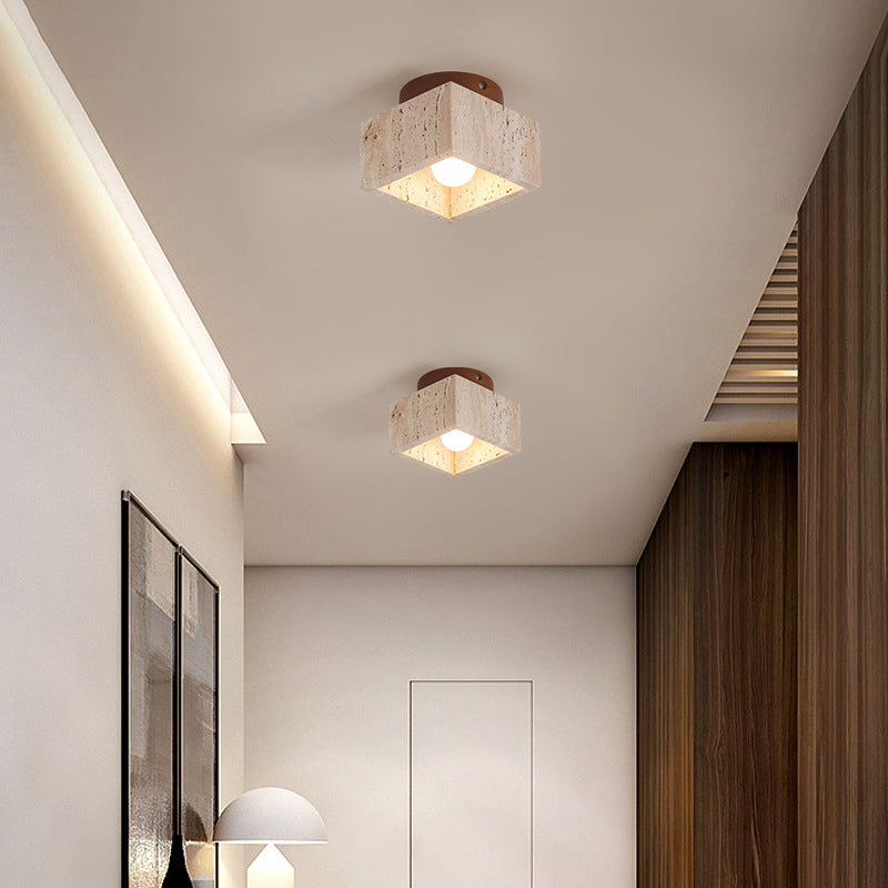 CylindraWood | Elegant Modern Natural Wood Flush Mount Ceiling Light 9
