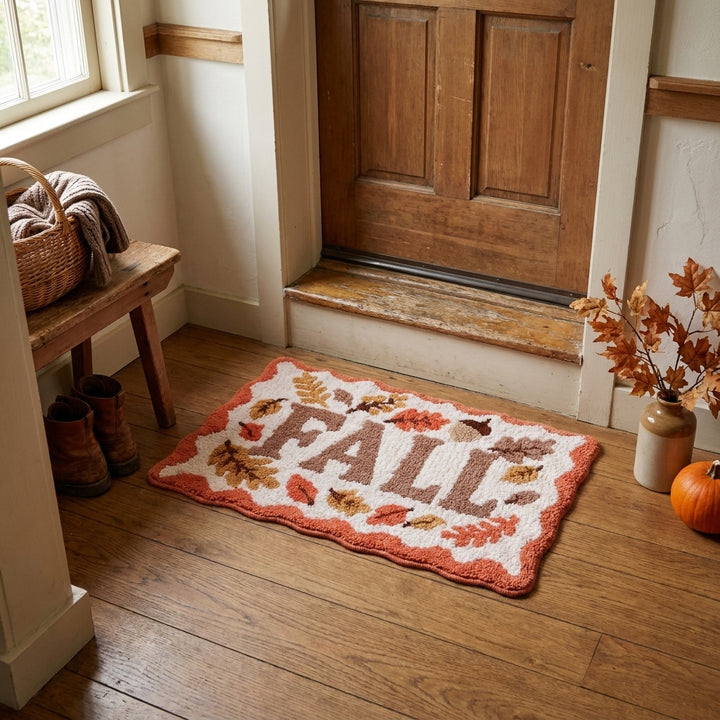 Dale | Fall Harvest Entryway Rug, Pumpkin, Leaves & Gnome Designs