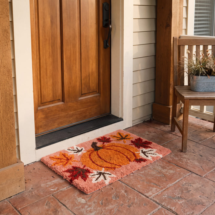 Dale | Fall Harvest Entryway Rug, Pumpkin, Leaves & Gnome Designs