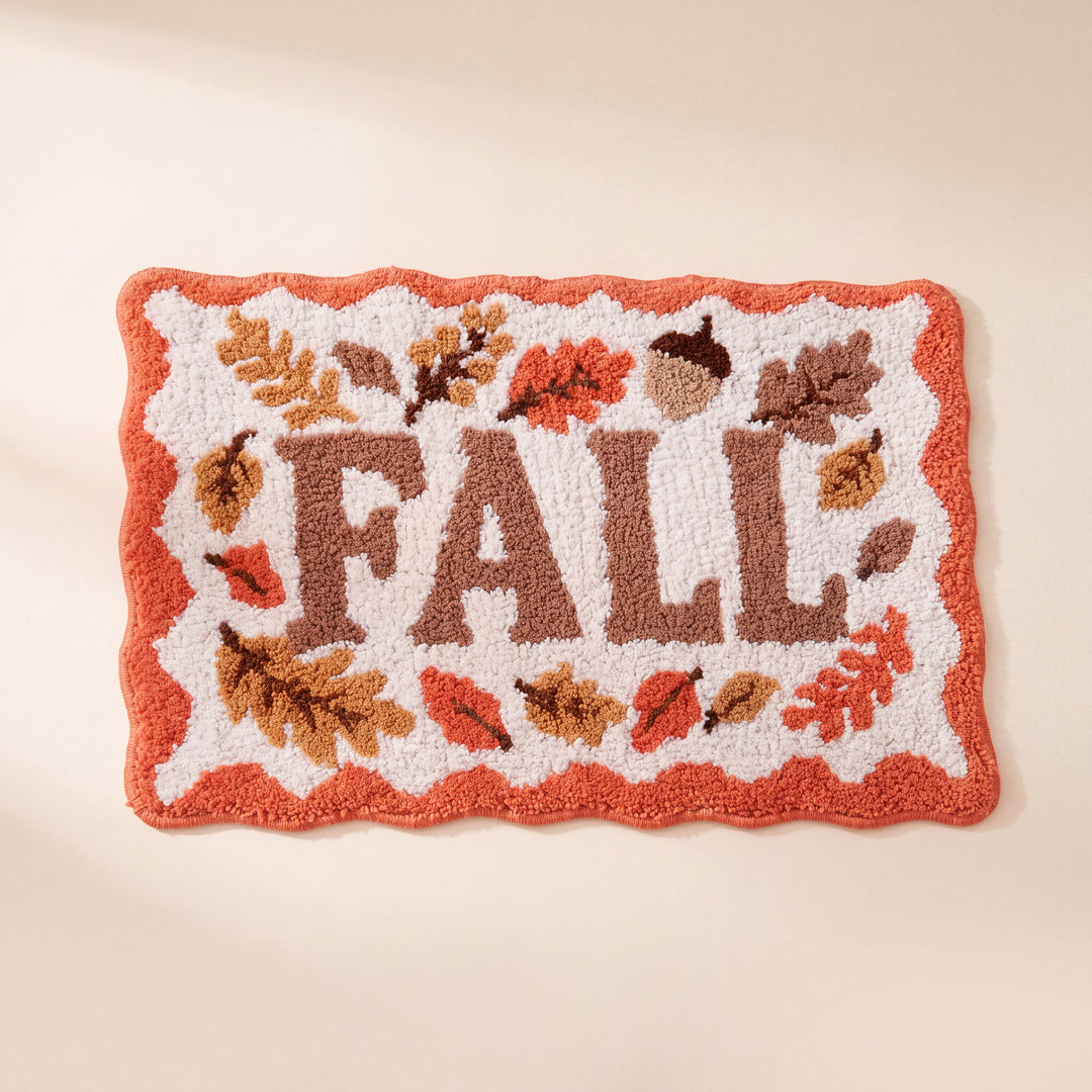 Dale | Fall Harvest Entryway Rug, Pumpkin, Leaves & Gnome Designs