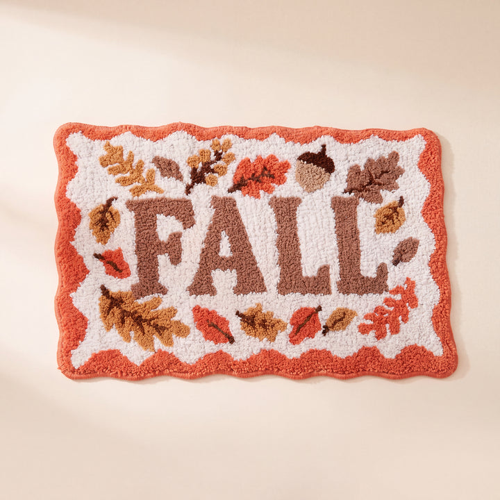 Dale | Fall Harvest Entryway Rug, Pumpkin, Leaves & Gnome Designs